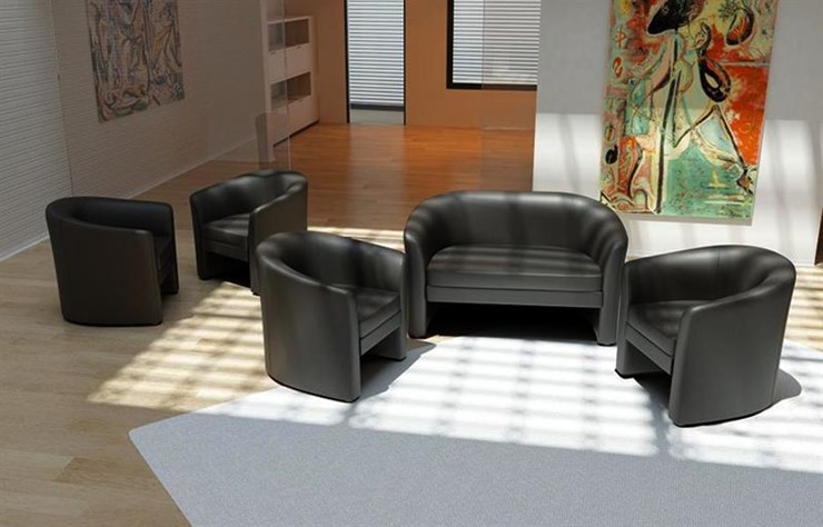 Офисный диван 2-местный Крон, экокожа в Тамбове - изображение 1